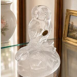 1990's Cristal d'Arques Crystal Owl Figurine